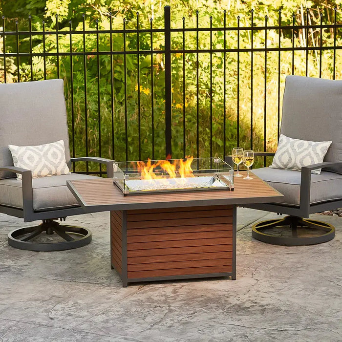 The Outdoor GreatRoom Company Kenwood and Brooks Rectangular Chat Height Gas Fire Pit Table The Outdoor GreatRoom Company Dreamwood Living