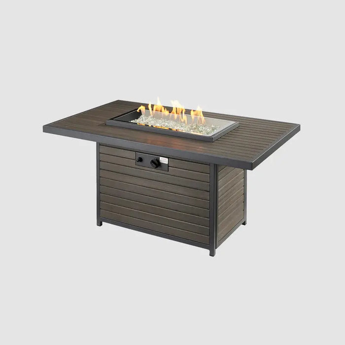 The Outdoor GreatRoom Company Kenwood and Brooks Rectangular Chat Height Gas Fire Pit Table The Outdoor GreatRoom Company Dreamwood Living