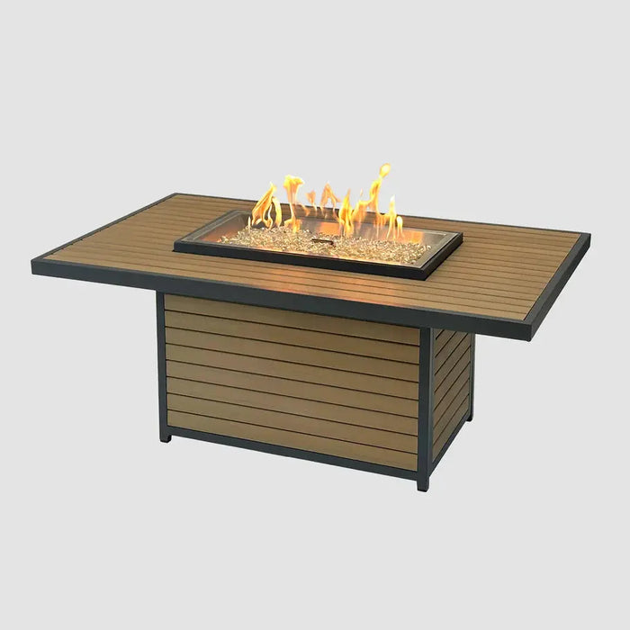 The Outdoor GreatRoom Company Kenwood and Brooks Rectangular Chat Height Gas Fire Pit Table The Outdoor GreatRoom Company Dreamwood Living
