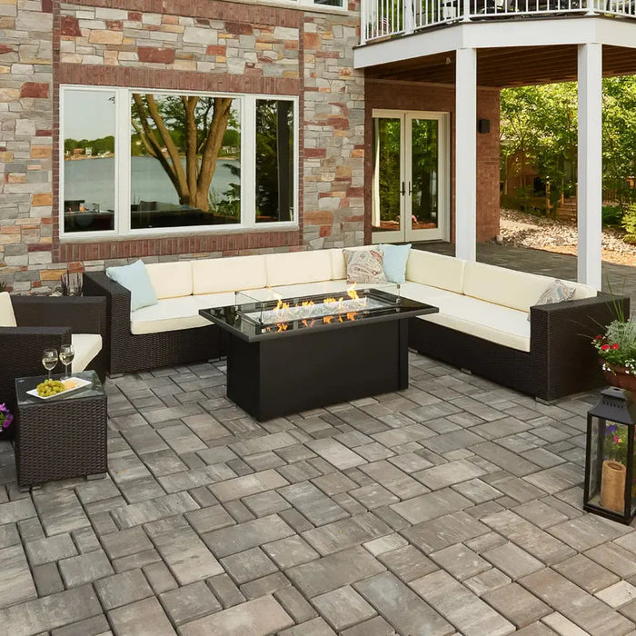 The Outdoor GreatRoom Company Monte Carlo Linear Gas Fire Pit Table The Outdoor GreatRoom Company Dreamwood Living