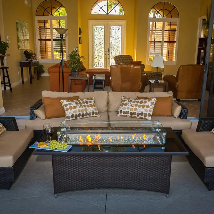 The Outdoor GreatRoom Company Montego Linear Gas Fire Pit Table The Outdoor GreatRoom Company Dreamwood Living