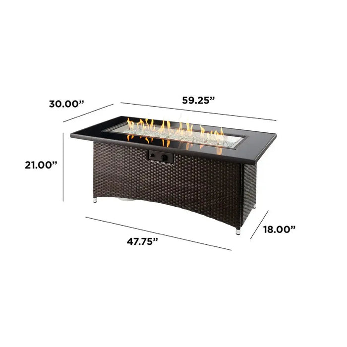 The Outdoor GreatRoom Company Montego Linear Gas Fire Pit Table The Outdoor GreatRoom Company Dreamwood Living
