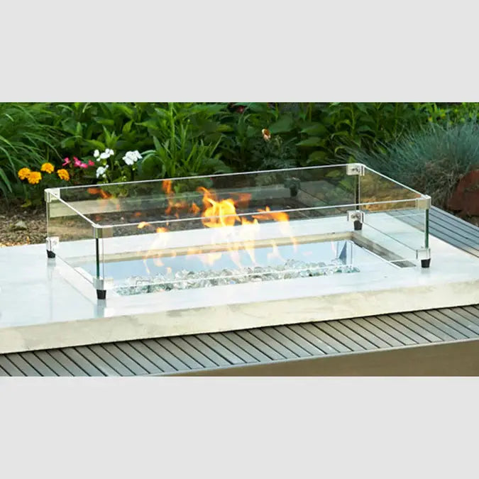 The Outdoor GreatRoom Company Rectangular Glass Wind Guard The Outdoor GreatRoom Company Dreamwood Living