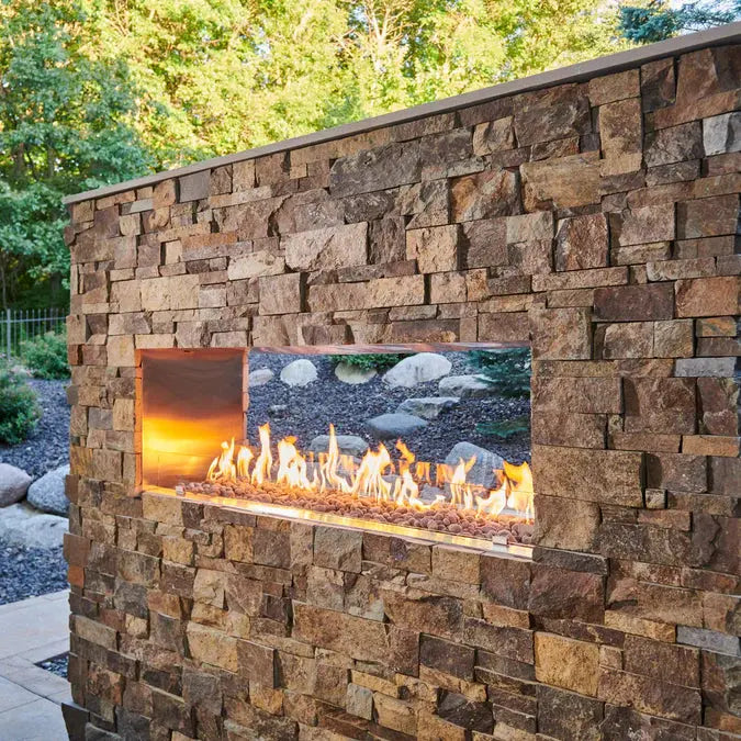 The Outdoor GreatRoom Company See Through Ready to Finish Gas Fireplace The Outdoor GreatRoom Company Dreamwood Living
