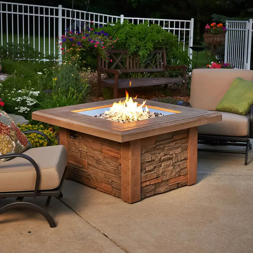 The Outdoor GreatRoom Company Sierra Square Gas Fire Pit Table The Outdoor GreatRoom Company Dreamwood Living
