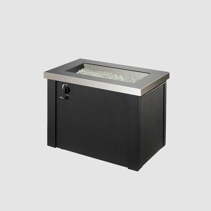 The Outdoor GreatRoom Company Stainless Steel Providence Rectangular Gas Fire Pit Table The Outdoor GreatRoom Company Dreamwood Living