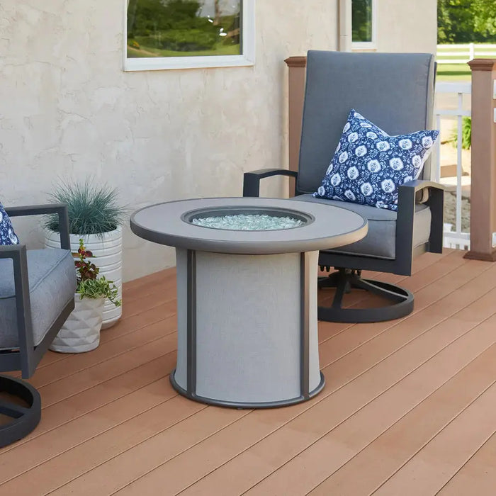 The Outdoor GreatRoom Company Stonefire Round Gas Fire Pit Table The Outdoor GreatRoom Company Dreamwood Living