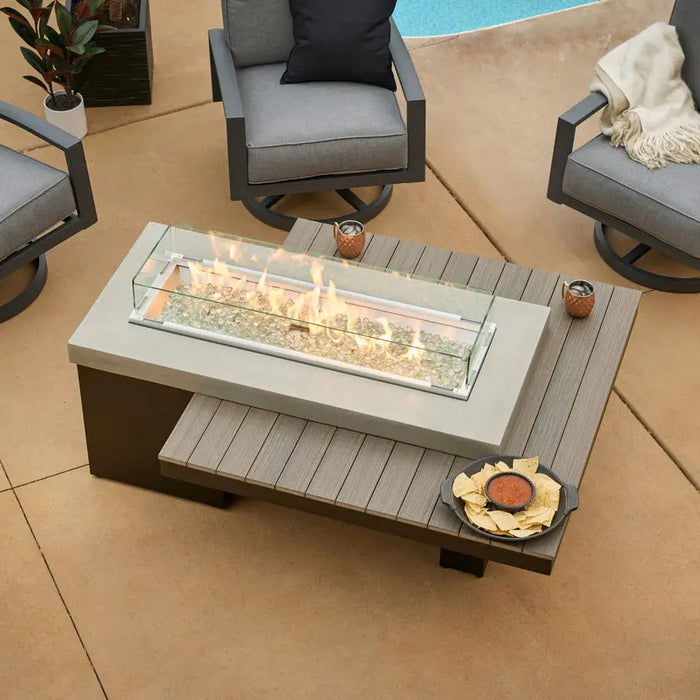 The Outdoor GreatRoom Company Uptown Linear Gas Fire Table The Outdoor GreatRoom Company Dreamwood Living