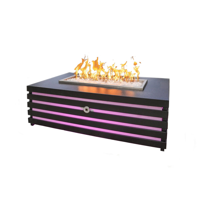 The Outdoor Plus OPT-AMIPC48 Amina 48" Powder Coat Rectangular Gas Fire Pit