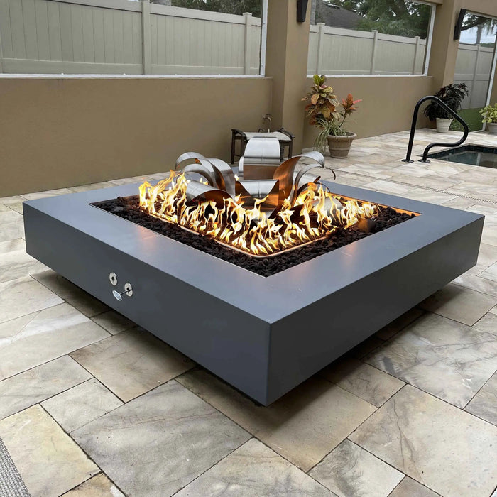 The Outdoor Plus Cabo 36" Square GFRC Concrete Fire Pit The Outdoor Plus