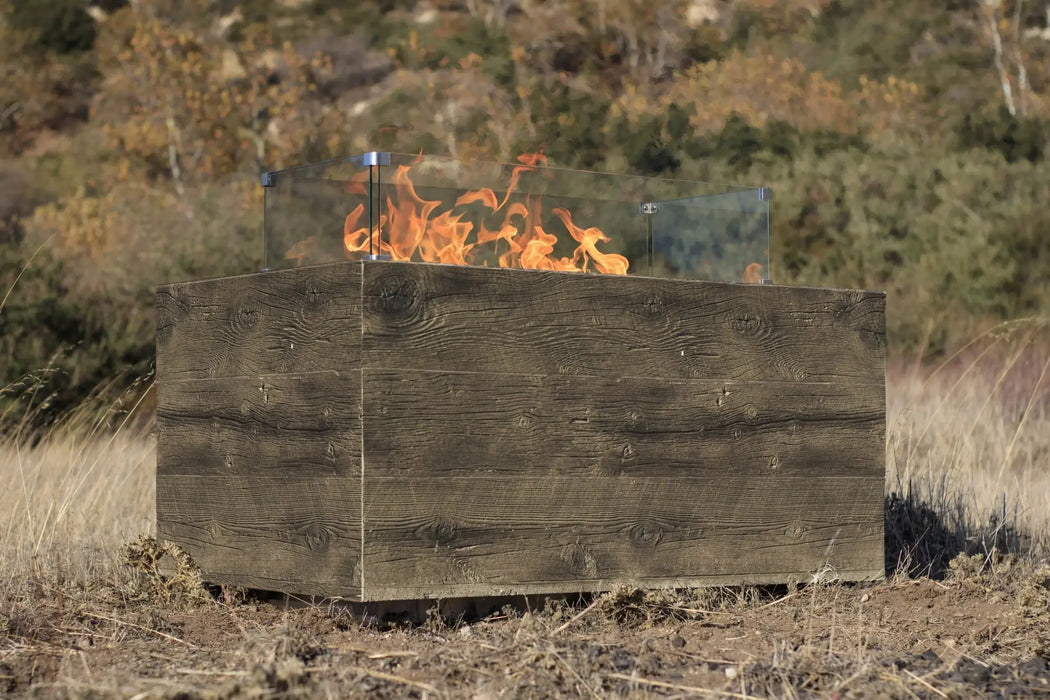 The Outdoor Plus Catalina 48" Rectangle GFRC Wood Grain Fire Pit The Outdoor Plus