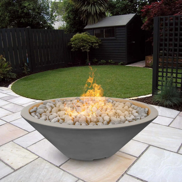 Handmade GFRC fire pit featuring vibrant color options available.