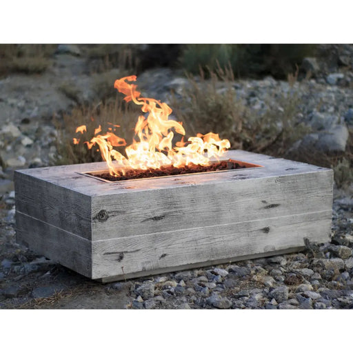The Outdoor Plus Coronado 48" Rectangle GFRC Wood Grain Fire Pit The Outdoor Plus
