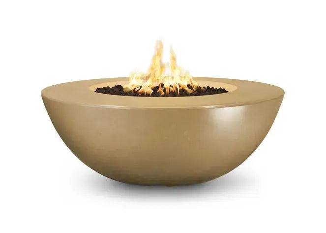 The Outdoor Plus Sedona Wide Ledge GFRC Concrete Round Gas Fire Pit