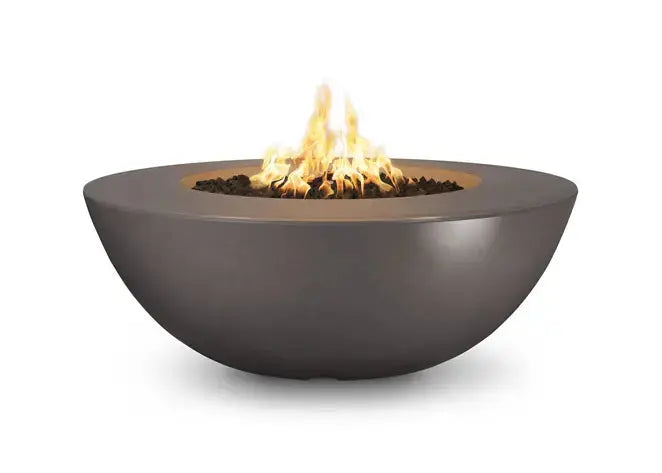 The Outdoor Plus Sedona Wide Ledge GFRC Concrete Round Gas Fire Pit