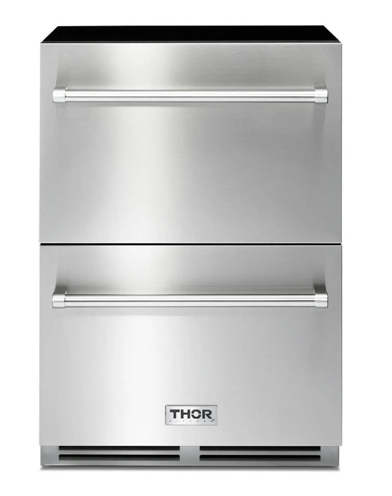 Thor Kitchen 24" Double Refrigerator Drawer in Stainless Steel, TRF24U Thor Kitchen