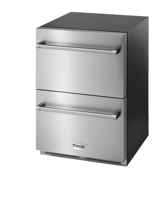 Thor Kitchen 24" Double Refrigerator Drawer in Stainless Steel, TRF24U Thor Kitchen