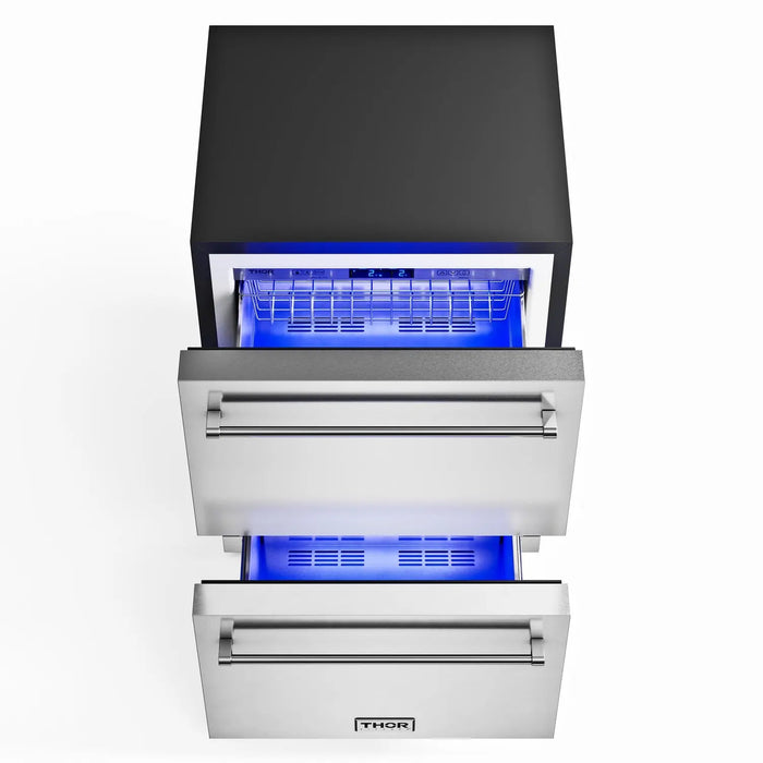 Thor Kitchen 24" Indoor or Outdoor Professional Freezer Drawer in Stainless Steel, TRZ24U Thor Kitchen