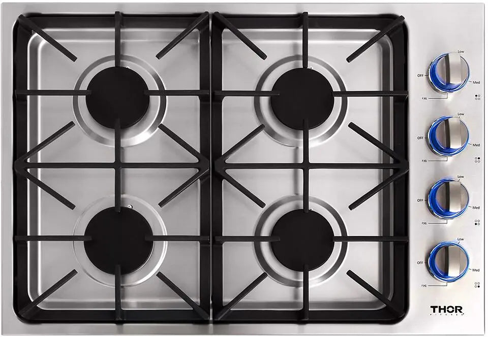 Thor Kitchen 30" Drop-in Natural Gas Cooktop in Stainless Steel, TGC3001 Thor Kitchen