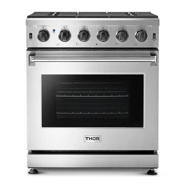 Thor Kitchen 30" Professional Natural Gas Range in Stainless Steel, LRG3001U Thor Kitchen