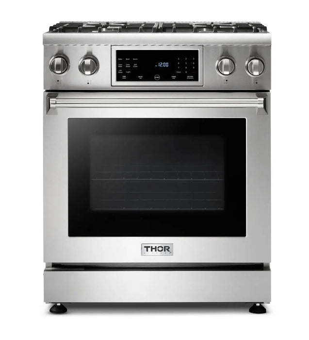 Thor Kitchen 30" Tilt Panel Self-Cleaning Natural Gas Range in Stainless Steel, TRG3001 Thor Kitchen