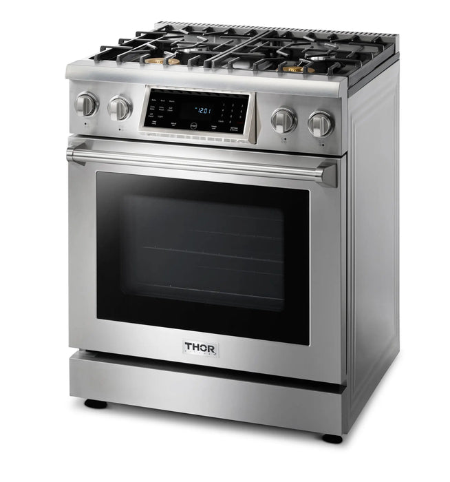Thor Kitchen 30" Tilt Panel Self-Cleaning Natural Gas Range in Stainless Steel, TRG3001 Thor Kitchen