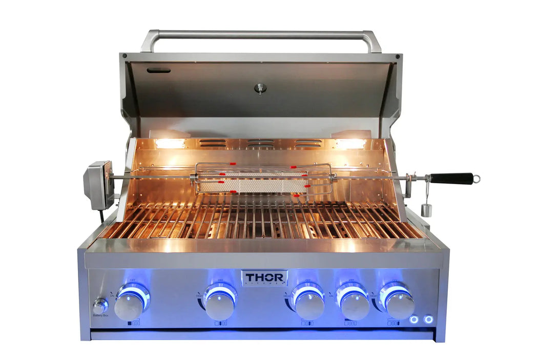 Thor Kitchen 32" Built-In Liquid Propane Grill in Stainless Steel, MK04SS304 Thor Kitchen
