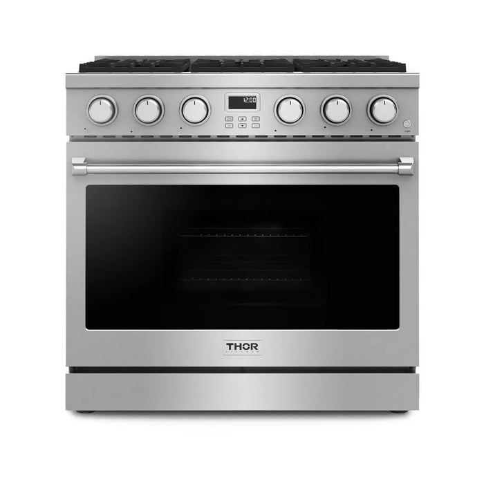 Thor Kitchen 36" Contemporary Natural Gas Range in Stainless Steel, ARG36 Thor Kitchen