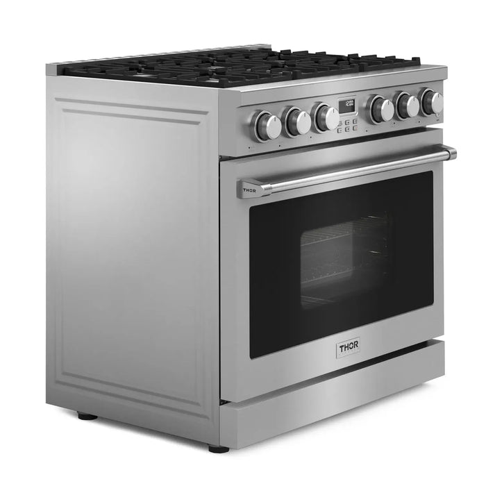 Thor Kitchen 36" Contemporary Natural Gas Range in Stainless Steel, ARG36 Thor Kitchen