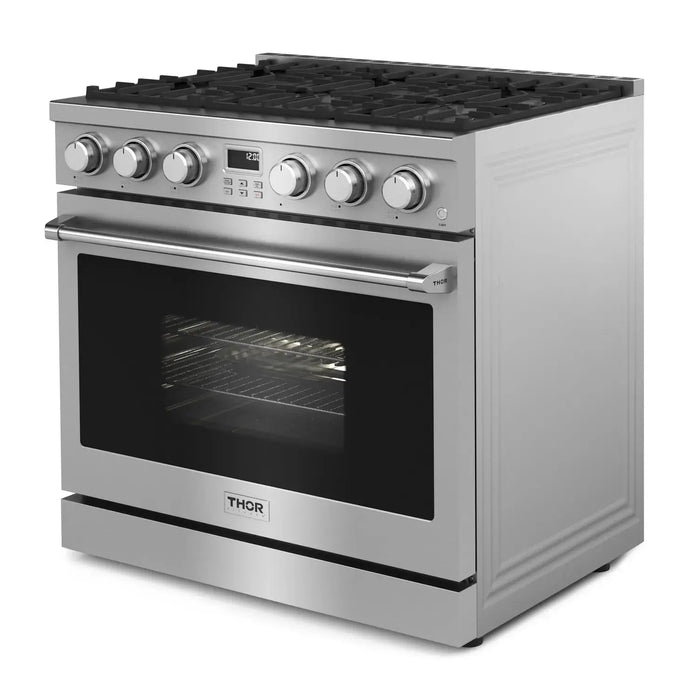 Thor Kitchen 36" Contemporary Natural Gas Range in Stainless Steel, ARG36 Thor Kitchen