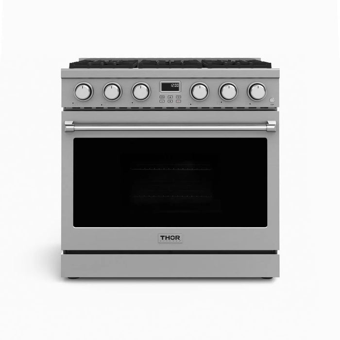 Thor Kitchen 36" Contemporary Propane Gas Range in Stainless Steel, ARG36LP Thor Kitchen