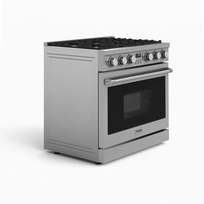 Thor Kitchen 36" Contemporary Propane Gas Range in Stainless Steel, ARG36LP Thor Kitchen