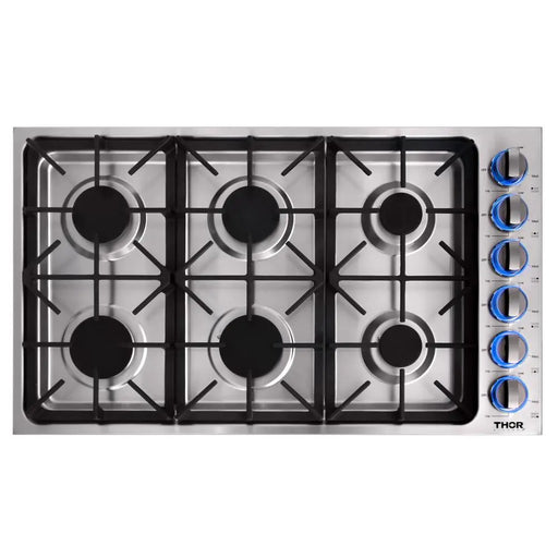 Thor Kitchen 36" Drop-in Natural Gas Cooktop in Stainless Steel, TGC3601 Thor Kitchen