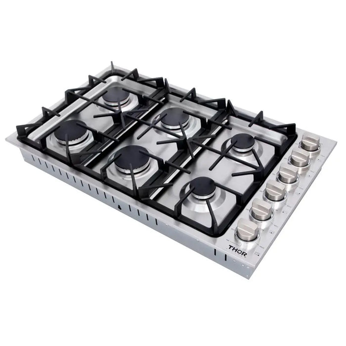 Thor Kitchen 36" Drop-in Natural Gas Cooktop in Stainless Steel, TGC3601 Thor Kitchen