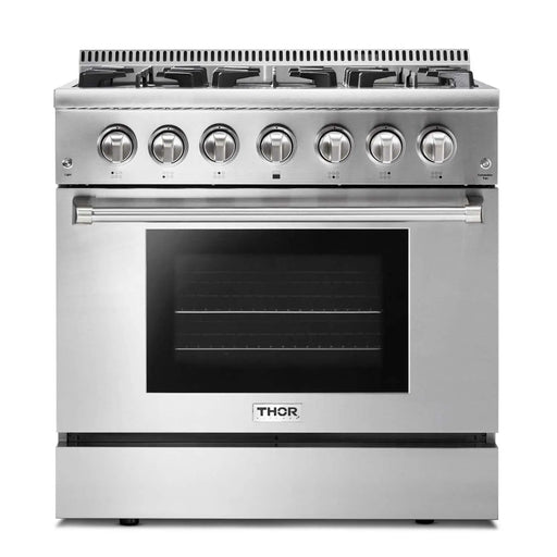 Thor Kitchen 36" Professional Dual Fuel Range in Stainless Steel, HRD3606U Thor Kitchen