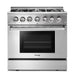 Thor Kitchen 36" Professional Dual Fuel Range in Stainless Steel, HRD3606U Thor Kitchen