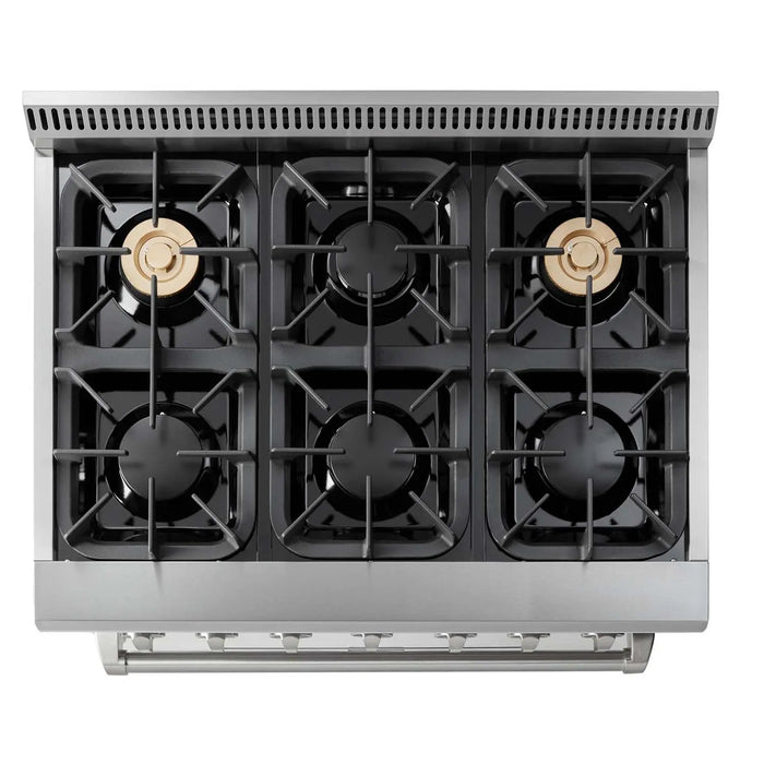 Thor Kitchen 36" Professional Dual Fuel Range in Stainless Steel, HRD3606U Thor Kitchen