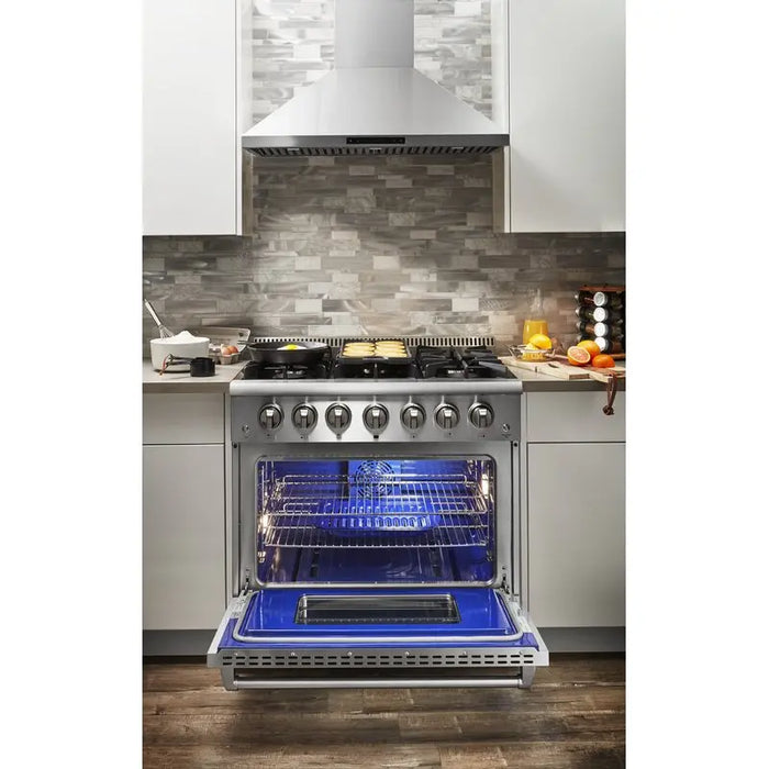 Thor Kitchen 36" Professional Dual Fuel Range in Stainless Steel, HRD3606ULP Thor Kitchen