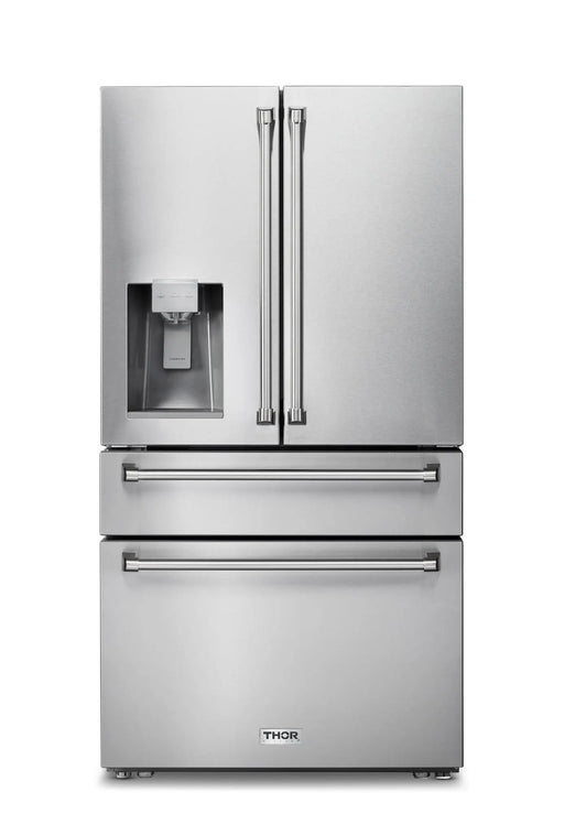 Thor Kitchen 36" Professional French Door Refrigerator with Ice and Water Dispenser, TRF3601FD Thor Kitchen