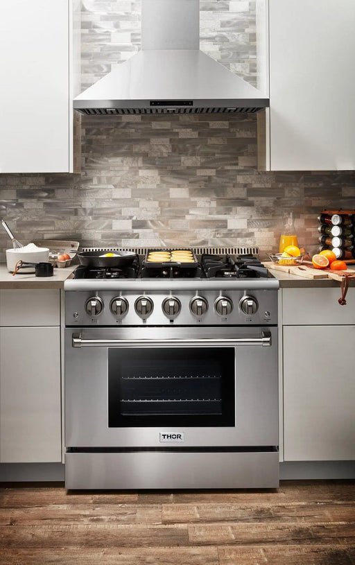 Thor Kitchen 36" Professional Natural Gas Range in Stainless Steel, HRG3618U Thor Kitchen