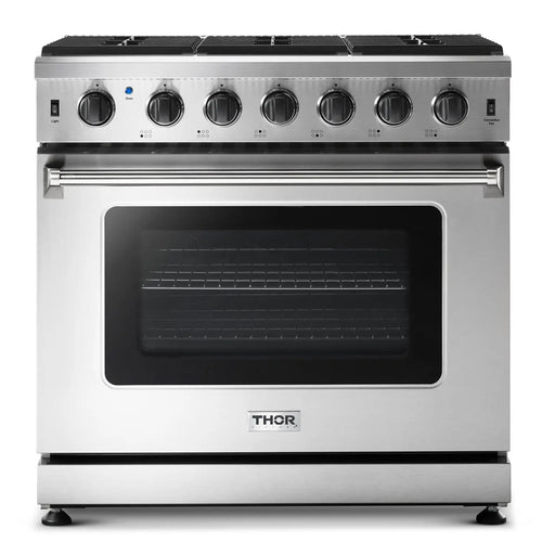 Thor Kitchen 36" Professional Natural Gas Range in Stainless Steel, LRG3601U Thor Kitchen