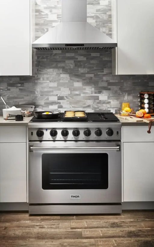 Thor Kitchen 36" Professional Natural Gas Range in Stainless Steel, LRG3601U Thor Kitchen