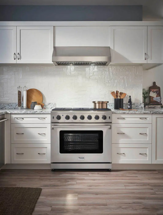 Thor Kitchen 36" Professional Natural Gas Range in Stainless Steel, LRG3601U Thor Kitchen