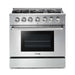 Thor Kitchen 36" Professional Propane Gas Range in Stainless Steel, HRG3618ULP Thor Kitchen