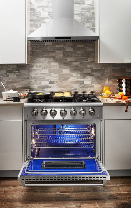 Thor Kitchen 36" Professional Propane Gas Range in Stainless Steel, HRG3618ULP Thor Kitchen