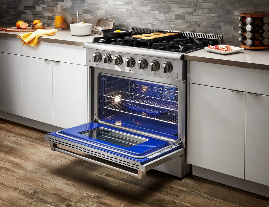 Thor Kitchen 36" Professional Propane Gas Range in Stainless Steel, HRG3618ULP Thor Kitchen