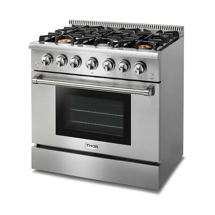 Thor Kitchen 36" Professional Propane Gas Range in Stainless Steel, HRG3618ULP Thor Kitchen