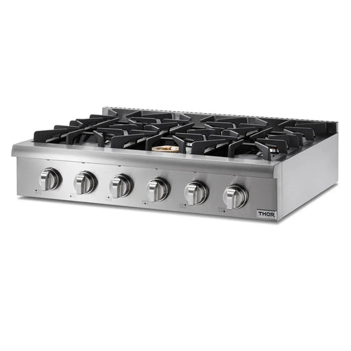 Thor Kitchen 36" Propane Gas Cooktop with 6 Burners in Stainless Steel, HRT3618ULP Thor Kitchen