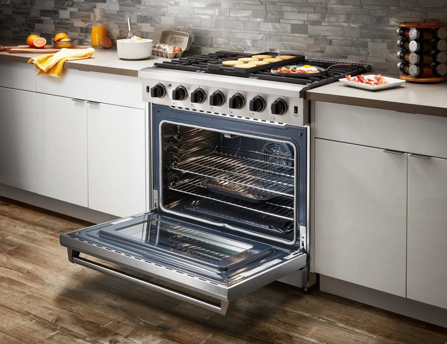 Thor Kitchen 36" Propane Gas Range in Stainless Steel, LRG3601ULP Thor Kitchen