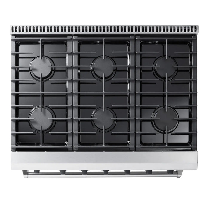 Thor Kitchen 36" Propane Gas Range in Stainless Steel, LRG3601ULP Thor Kitchen
